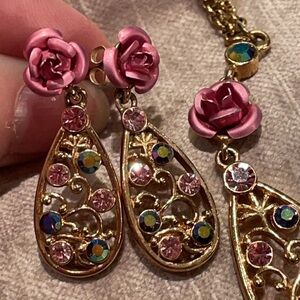 Vintage Avon Rose Filigree Set by Nina Ricci